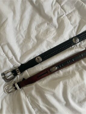 Vintage onyx by Brighton golf leather belt bundle